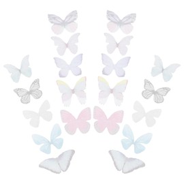 SUPVOX 20 Pieces with Butterflies Colourful Butterfly Decorative Fabric DIY Accessories Appliques Clothing Sewing Decoration 3 cm