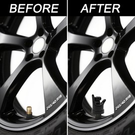 Valve Gesture Stem Caps Funny Creative Tire Valve Caps Universal Car Luminous Stem Kit Dust Proof Covers Wheel Tire Exterior Accessories for Cars, Bike,Trucks,Motor（Black Rock）