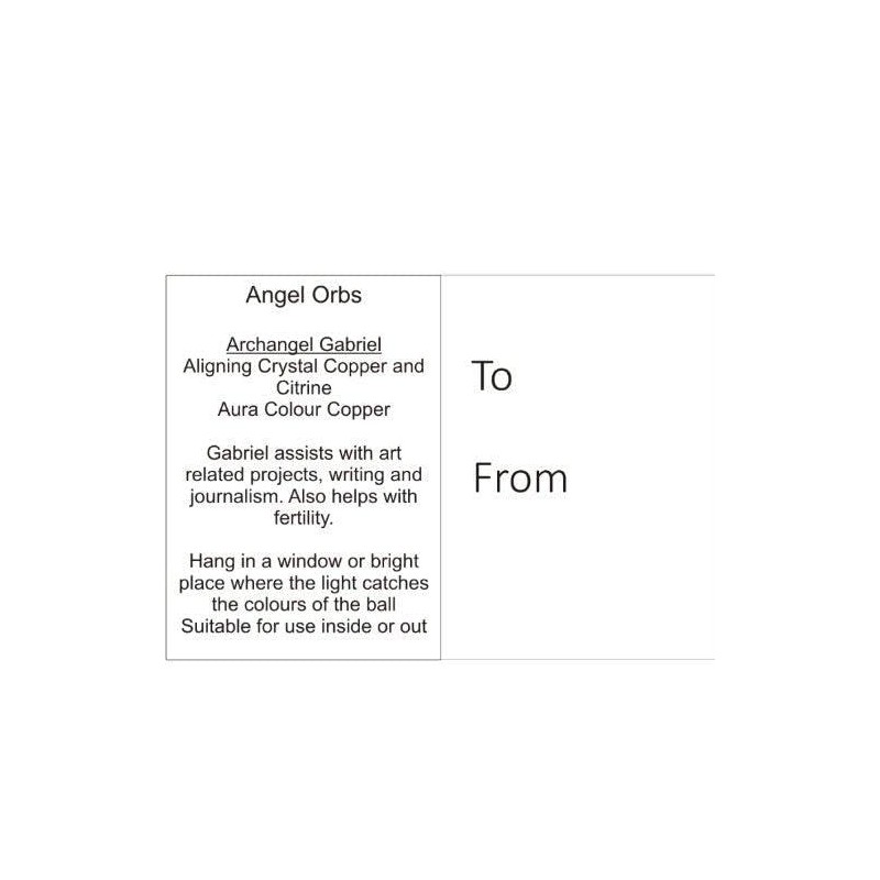Sienna Glass Angel Orb Archangel Gabriel, Copper