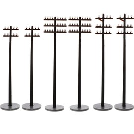 GANAZONO Miniature Pole Set of 6 for Model Train Scenery 1 100 Scale Realistic Telephone Poles for DIY Micro Landscape Decor