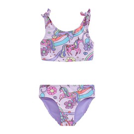 Two Piece Swimsuits for Girls Bikini Swimsuits Summer Beach Bathing Suit Pink Swimwear for Girls 9 Years(Col Unicorn,9Years)