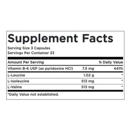 Bcaa Aminoacidos Vitamina B6 Premium 100 Caps Eg A44 Sabor Nd