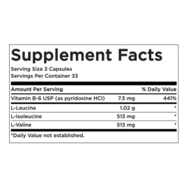 Bcaa Aminoacidos Vitamina B6 Premium 100 Caps Eg A44 Sabor Nd