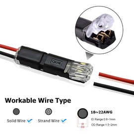 CGEAMDY 10 Pieces Quick Dual Wire Terminal Block, Double Wire Plug in Connector for Electrical, Push Fit Double-Wire Push-In Connector with Locking Buckle, Pluggable LED Wire Connectors For Car