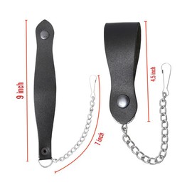 BELGLY Leather Sporran Belt with Metal Chain/Hook - Chain Suspender - Hook Suspender Durable Scottish Kilt Accessory (Chain Suspender)