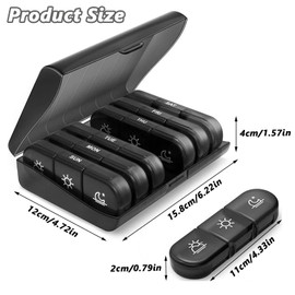 LUMOOM 7 Tage Morgens Mittags Abends, Tablettenbox 7 Tage mit 3 Fächern, Klein Pillendose Große Fächer, Medikamenten Aufbewahrung, Medikamentenbox für Medikamente, Vitamine, Fischöl