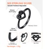 Silvora 925 Sterling Silver Knot Ring Black Promise Ring Heart