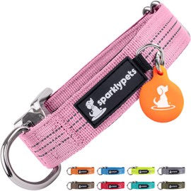 SparklyPets Small Dog Collar with Quick Release Buckle & AirTag Holder – Collars for Female Dogs & Boys with Reflective Stripes & Soft Lining – Perfect for Small & Medium Dogs