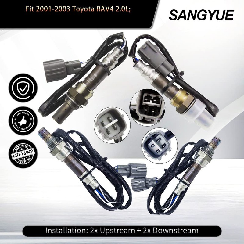 Sangyue 4x Oxygen Sensor for 2001 2002 2003 Toyota RAV4