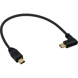 Duttek Mini USB to USB C Cable, Right Angled USB C to Mini USB Male to Male Converter Cable Cord for Digital Camera and More 9.5inch/25cm