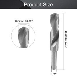 Utoolmart Twist Drill Bit 20.5mm Diameter Straight Shank 150mm Total Length High Speed Steel Metal Drill Bit for Drilling on Carbide Stainless Steel Cast Iron 1 Piece
