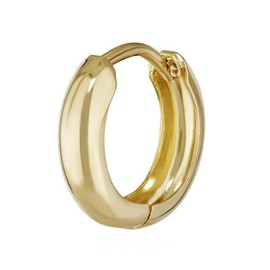 NKlaus Single 333 8 Carat Gold Yellow Gold Hinged Hoop Earrings 12.2 x 3.2 mm High Gloss Polished Round 4736, Yellow Gold