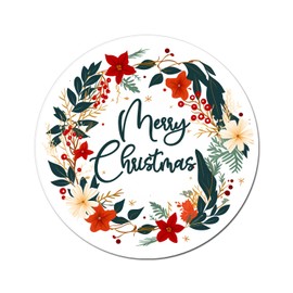 120 x Merry Christmas Stickers – Holiday Gift Wrapping Labels for Small Business Packaging and Cards – Festive Xmas Sticker Set – 1.6 Inch (Merry Christmas B)