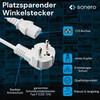 sonero Stromkabel Kaltgerätekabel 3 Polig, 3,0m, 90° Winkel Schutzkontakt Schuko