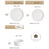 MALACASA 24 Pieces Porcelain Dinnerware Set, Modern White Dish Set