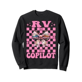 RV Copilot RV Camping Camper Motorhome Girl Mom Coquette Bow Sweatshirt