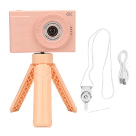 1080P Digital Camera with Tripod Dual Lens 40MP HD Selfie Video Recording Fun Camcorder for Students Children Pink