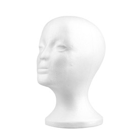 Gadgetking Female Styrofoam Mannequin Manikin Head Model Foam Wig Hair Glasses Display Sunglasses White Shop Art Craft Dummy Stand Polystyrene Decoration Decorating Poly Fake Canvas Short Small
