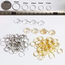500pcs 11mm Round Metal Split Keychain stainless steel Rings for Chandelier, Curtain,Suncatchers, Crystal Garland,Necklaces, Earrings, Parts Bead light accessorise (11mm, Silver)