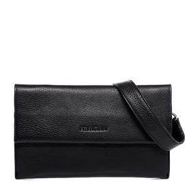 FEYNSINN Berlin Umhängetasche flach NEA aus Nappa-Leder I Crossbody Bag klein für Damen I Schultertasche schwarz handgefertigt