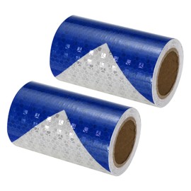 PATIKIL Reflective Tape, 2 Roll 4 Inch x 10 Ft Waterproof High Visibility Warning Safety Arrow Adhesive Tape Outdoor Reflector for Cars Trucks, Blue White