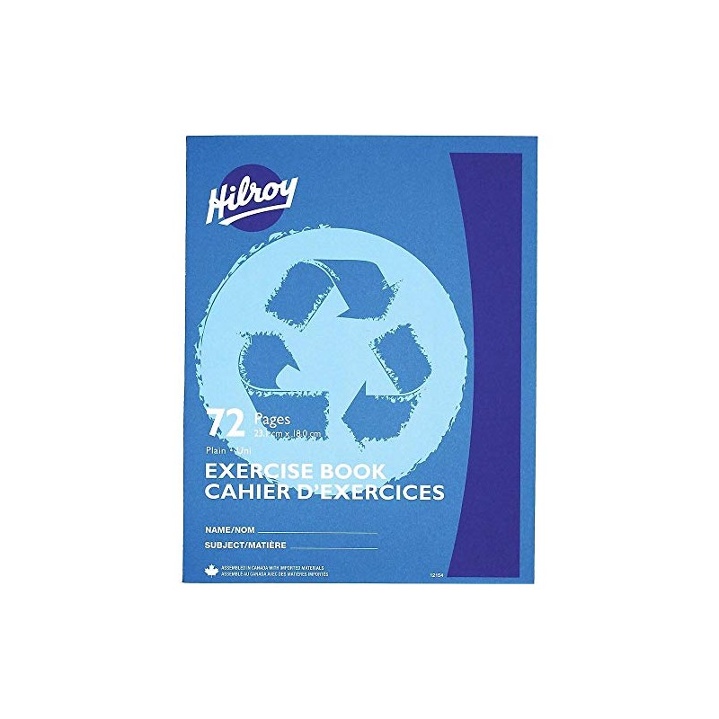 EXERCISE BOOK-9-1/8X7-1/8 PLAIN RECYCLED