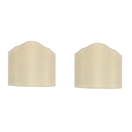 Upgradelights Eggshell Silk 6 Inch Pair of Wall Sconce Clip on Shield Half Lampshades