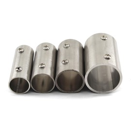 19mm Stainless Steel Pipe Fitting Straight Pipe Rod Connector for Racks Hanging Pole Fence Handrail (Pack of 6)