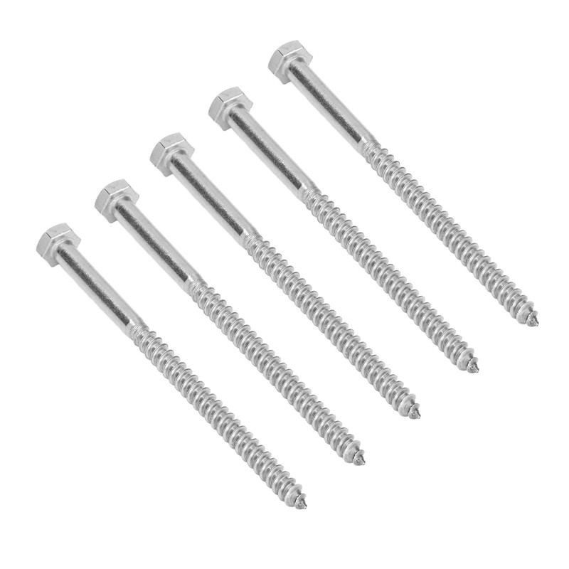 304 Stainless Steel Half Thread Bolt Wood Hex Lag Screws
