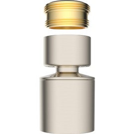 Hibbent NSF/ANSI/CAN 61 Certified Faucet Aerator, 360° Swivel Kitchen Sink Aerator, CUPC Certification 2-Flow Sink Sprayer Attachement, Faucet Replacement Part 55/64 Inch Female Thread, Brushed Nickel