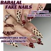 BABALAL Press on Nails Medium Almond Fake Nails Brown Cheetah