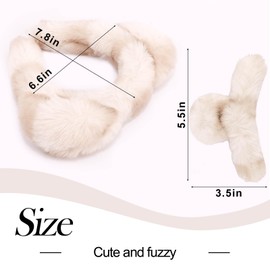 Vovii Bear Ears Headband and Fuzzy Claw Clip Set for Women Girls Face Wash Skincare Spa Makeup