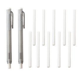 2Pcs Retractable Mechanical Eraser Pen with 10Pcs Replacement Refills - Ideal for Artists, Drawing, Drafting, Painting, School, Home, and Office