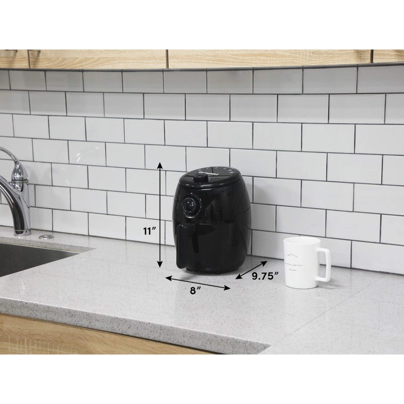 Elite Gourmet 2.1 Quart Compact Air Fryer Oil Free Healthy