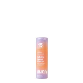 ATTITUDE- Bálsamo labial sin plástico con protección solar FPS 15, verificado por EWG, ingredientes de origen vegetal y mineral                       