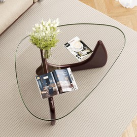 Mid Century Modern Glass Coffee Table for Living Room Home Office Tables 35 * 24.8 * 16in