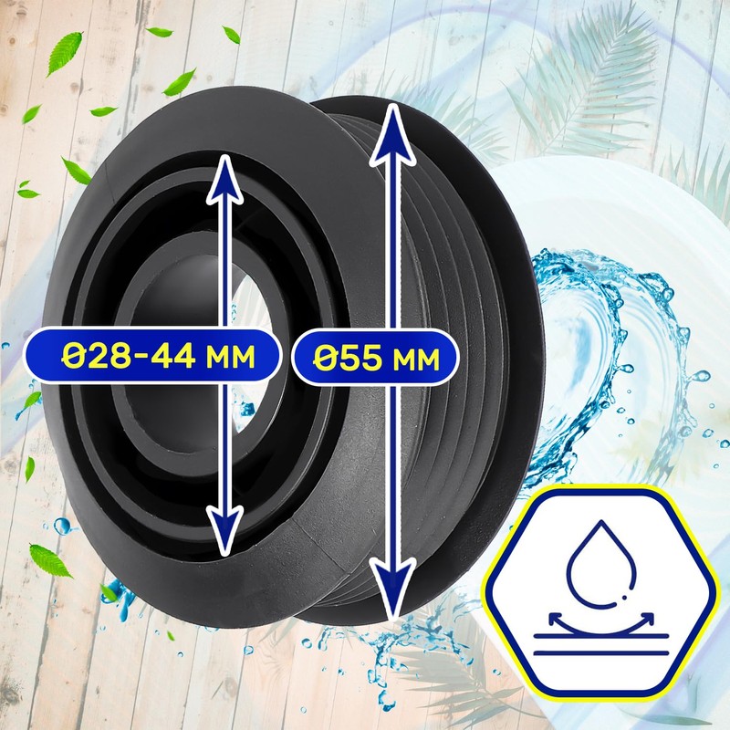 Connection piece diameter 28-44 mm x diameter 55 mm for