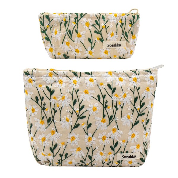 getgto 2 Pcs Makeup Bags, Large Cosmetic Bag Travel Toiletry