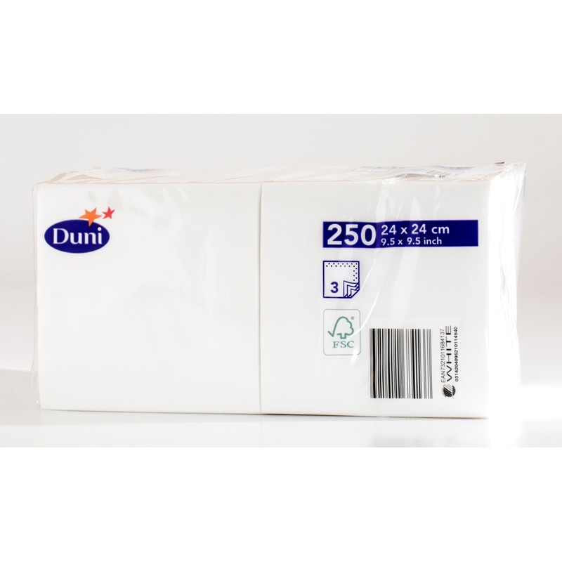 Duni Cocktail Napkin 24 x 24 cm 3-Ply Plain 168413