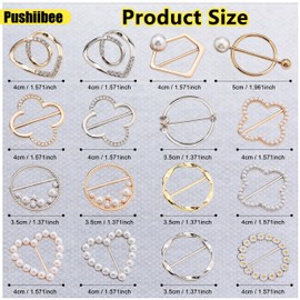 16Pcs Scarf Ring Clip, Metal T-Shirt Tie Clips Scarf Tie Buckle Rings, Fashion Clothes Corner Knotted Button Silk Scarf Clasp Clips Clothing Decoration Accessories for Womens Clothes