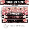 FHGG Happy Retirement Party Backdrop Banner Decorations Rose Gold Large