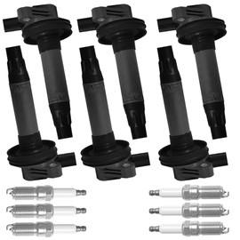Set of 6 UF533 DF520 Ignition Coil SP589 SP520 Spark Plug Compatible with 3.5L 3.7L Ford Edge Explorer F-150 Taurus Transit-150 Transit-250 Transit-350 MKS MKT MKX MKZ 2011-2018 Replace 610-00119