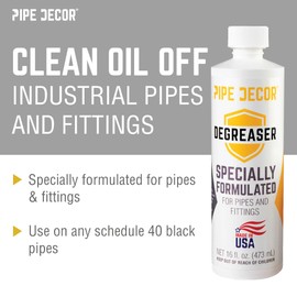 PIPE DÉCOR Degreaser Kit Cleans and Protects Pipe Décor Kits and Projects Includes 16 oz Degreaser, 4 oz Sealer, Rag for Degreaser, Applicator Brush for Sealer