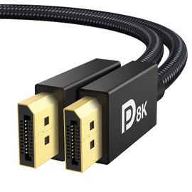 IVANKY 8K DisplayPort 1.4 Cable (6.6ft) – VESA Certified, Supports 8K@60Hz, 4K@144Hz, 2K@240Hz, HBR3, HDR, FreeSync & G-Sync – Braided Cable for Gaming Monitors, PCs, and Graphics