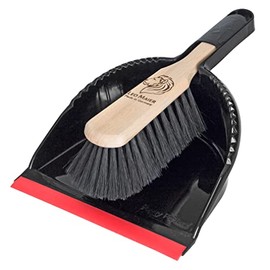 Peggy Perfect Leo Maier Professional Dustpan Set "Attention Series" - Dustpan + Hand Brush, Lion Burning Stamp, 22 x 8 x 35 cm