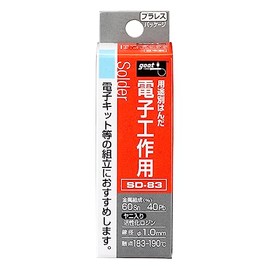 goot SD-83 Lead Solder for Electronic Crafts, 0.04 inch (1.0 mm), 60% Tin, 40% Lead, Yarn Included, Made in Japan