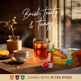 Gya Tea Co Cinnamon Orange Black Tea (16 Count) - Spicy and Sweet Orange Cinnamon Tea Pods - No Additives, Single Serve Pods with Handpicked Ingredients - Compatible with Keurig K-Cup Brewers