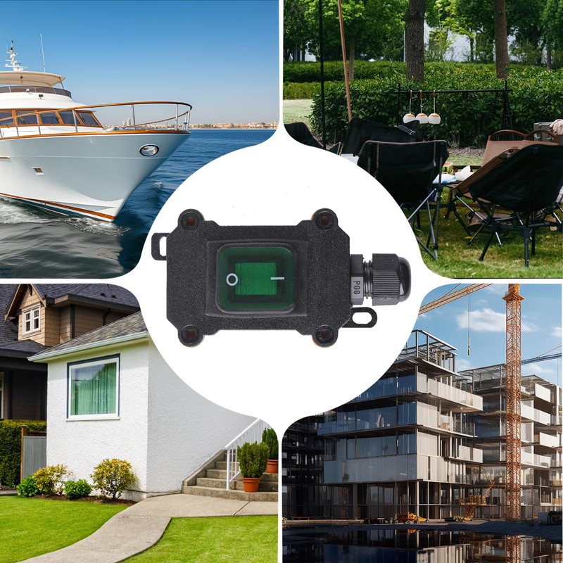 IP65 Waterproof Inline Cord Switch, Outdoor ON/Off Toggle Switch DPST