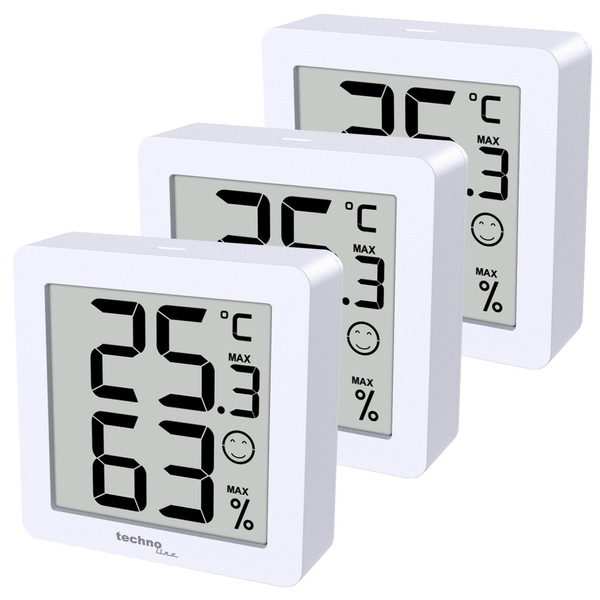 Set of 3 WS9425 Thermometers Hygrometer Extra Small Magnetic Holder