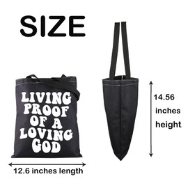 JXGZSO Funny Christian Prayer Faith Shopping Bag Living Proof of A Loving God Tote Bag Religious Mom Gift Christian Gift (Loving God Tote CA)